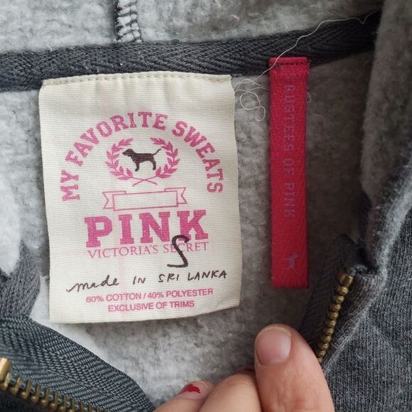 Pink Victorias Secret Grey Zip Up Jacket - Picture 2 of 9